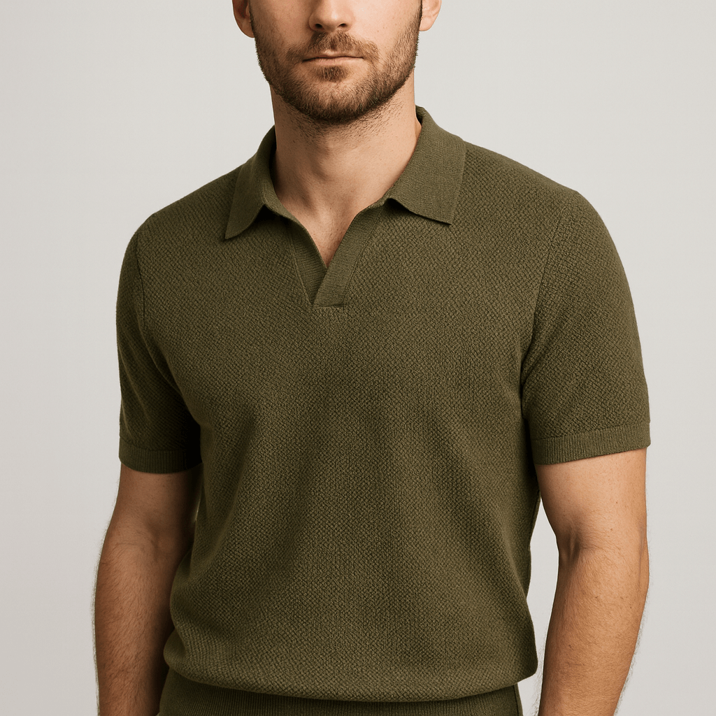 Soviska | Broderet polo shirt med vaffelmønster 0